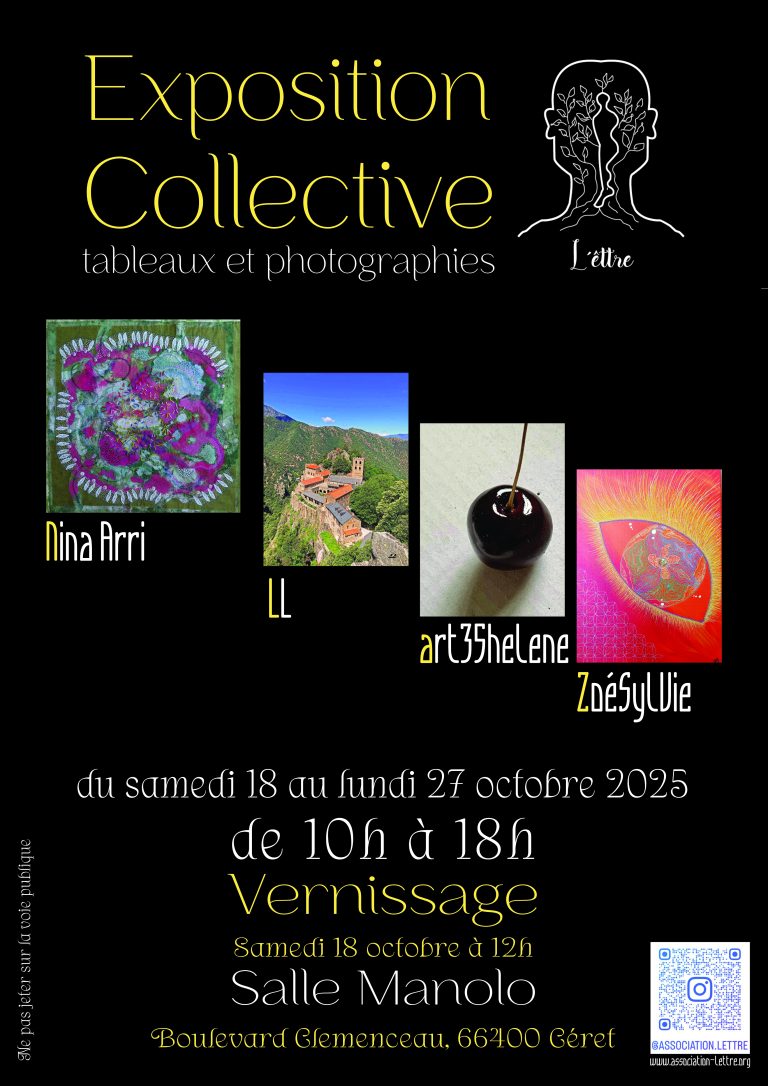Association LEttre affiche expo salle manolo Ceret octobre 2025 1 768x1086